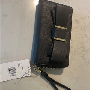 Kate Spade Black Wallet with Gold Accents
